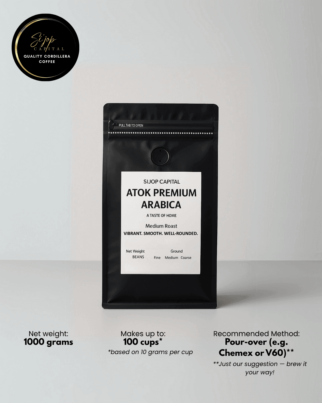 Atok Arabica Single Origin 1000 grams - Si'jop Capital Specialty Coffee